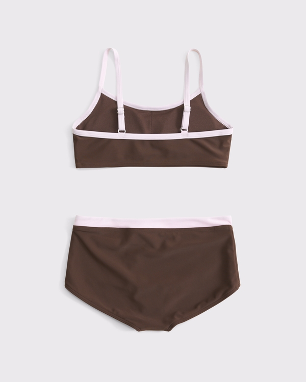 scoop neck two-piece swimsuit, Chestnut view 2