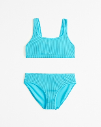 girls scoopneck high waist two piece swimsuit girls