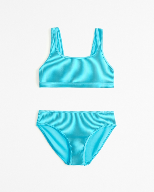 scoopneck high waist two-piece swimsuit, Turquoise