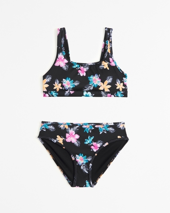 girls scoopneck high waist two piece swimsuit girls swimsuits