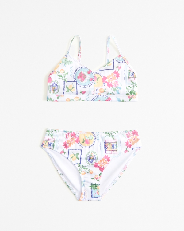 triangle two-piece swimsuit, White Pattern
