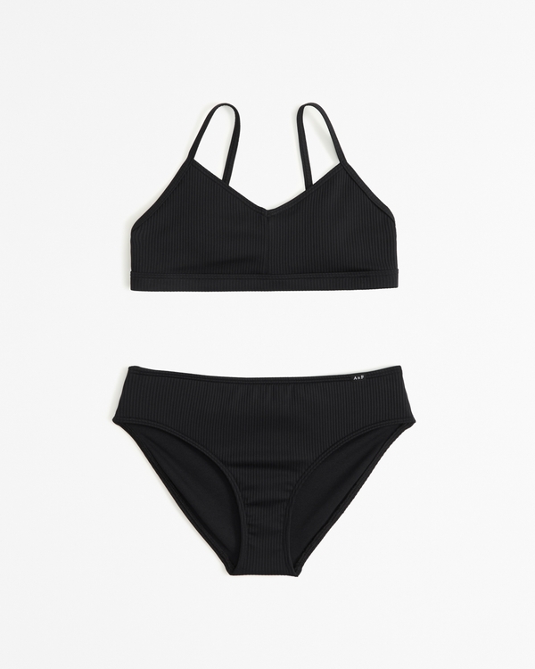triangle two-piece swimsuit, Black