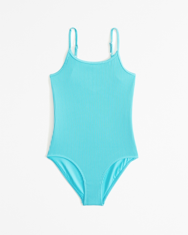 scoopneck one-piece swimsuit, Turquoise