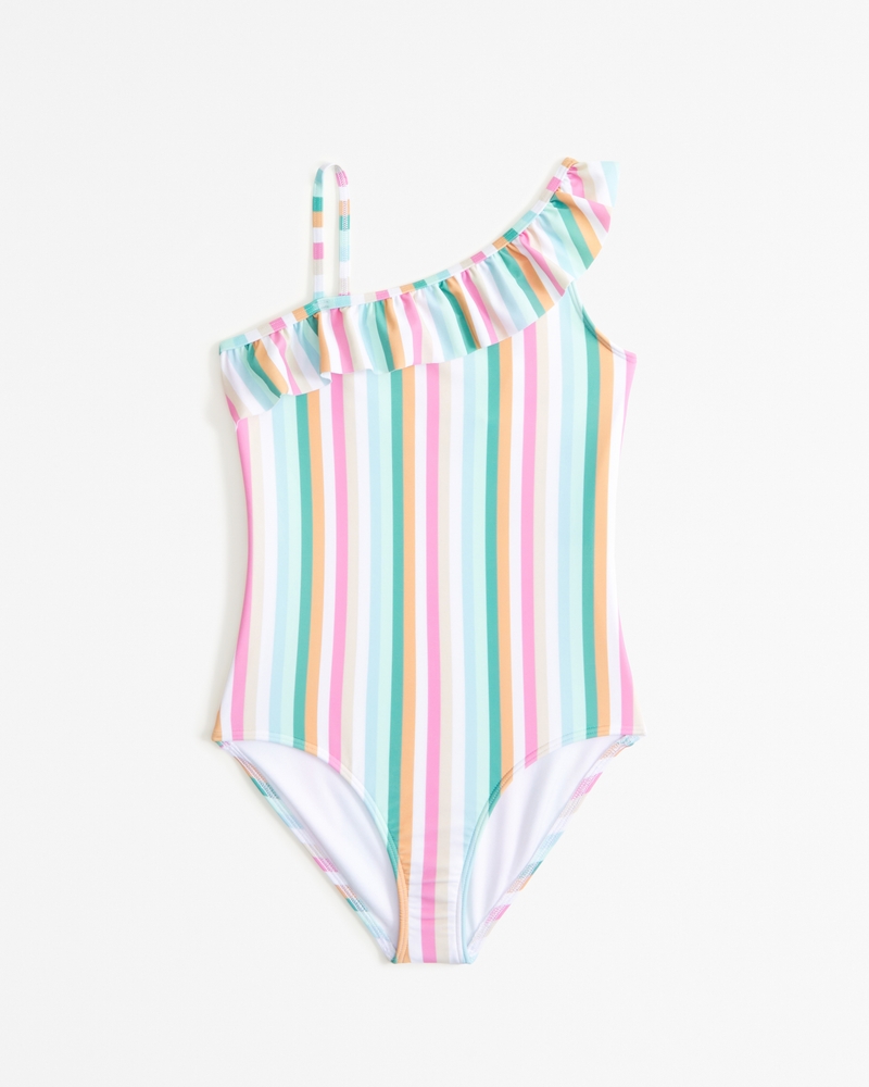 girls asymmetrical ruffle one piece swimsuit girls clearance Abercrombie