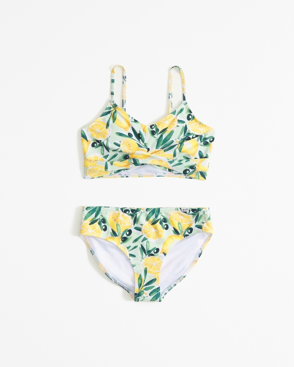 triangle two-piece swimsuit, Lemon Print