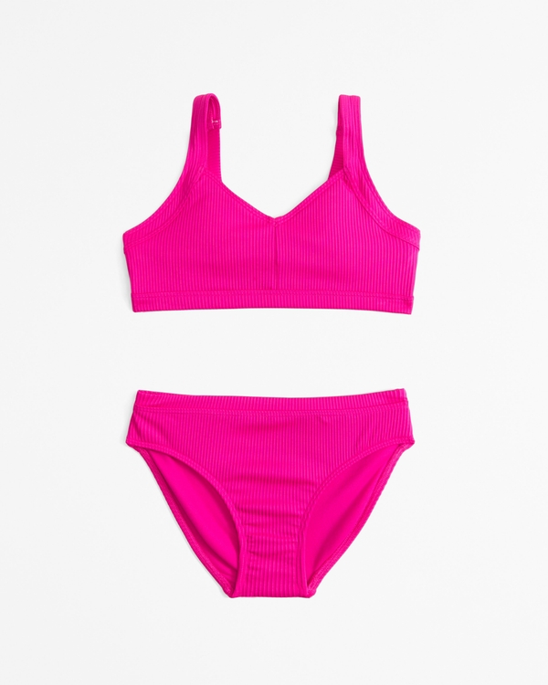 triangle thick strap two-piece swimsuit, Pink