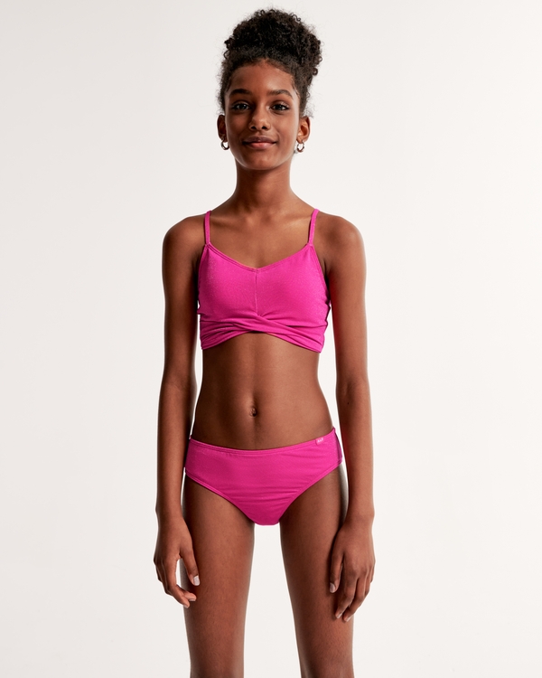 shimmer triangle two-piece swimsuit, Pink Shimmer