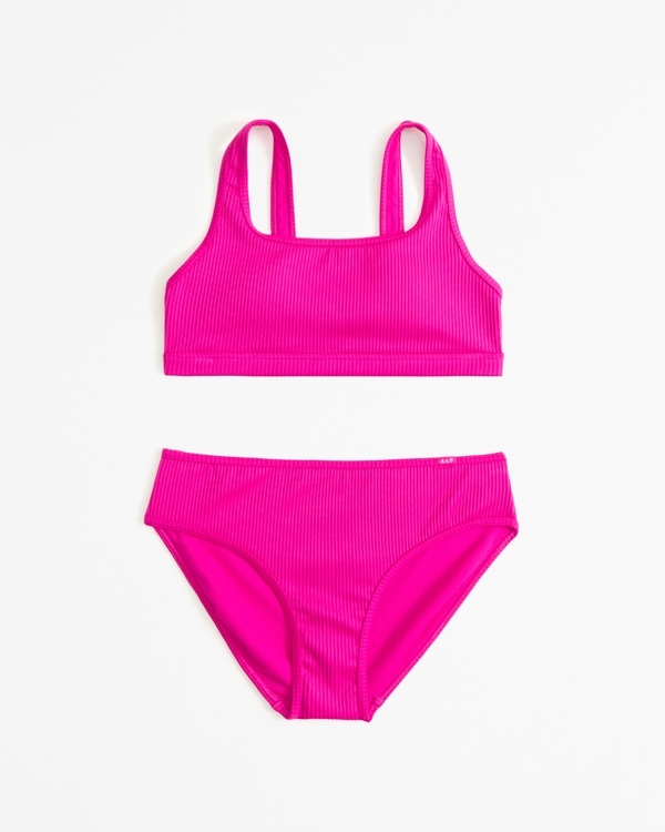 scoopneck high waist two-piece swimsuit, Pink