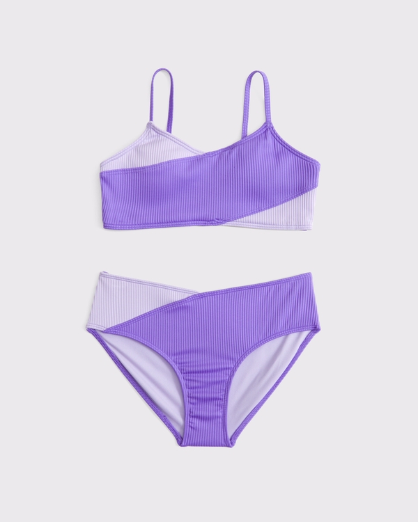 cross-wrap two-piece swimsuit, Purple view 1