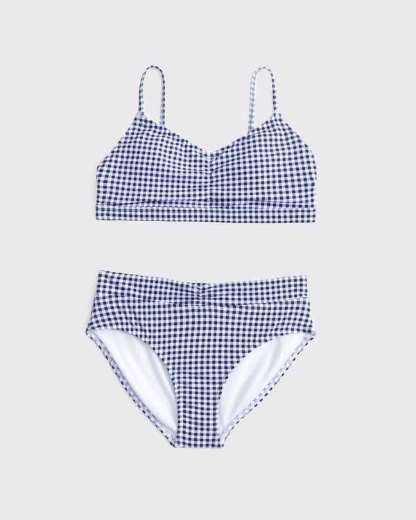 cinched triangle two-piece swimsuit, Gingham view 2