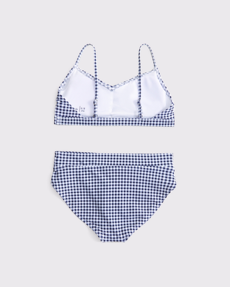 cinched triangle two-piece swimsuit