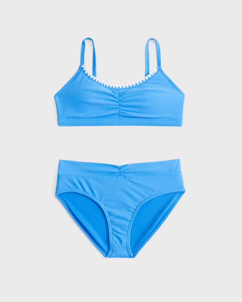 cinched triangle two-piece swimsuit