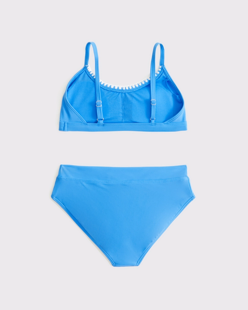 cinched triangle two-piece swimsuit