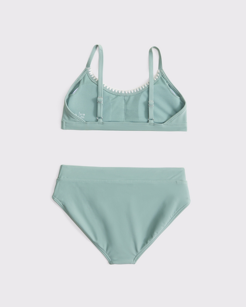 cinched triangle two-piece swimsuit