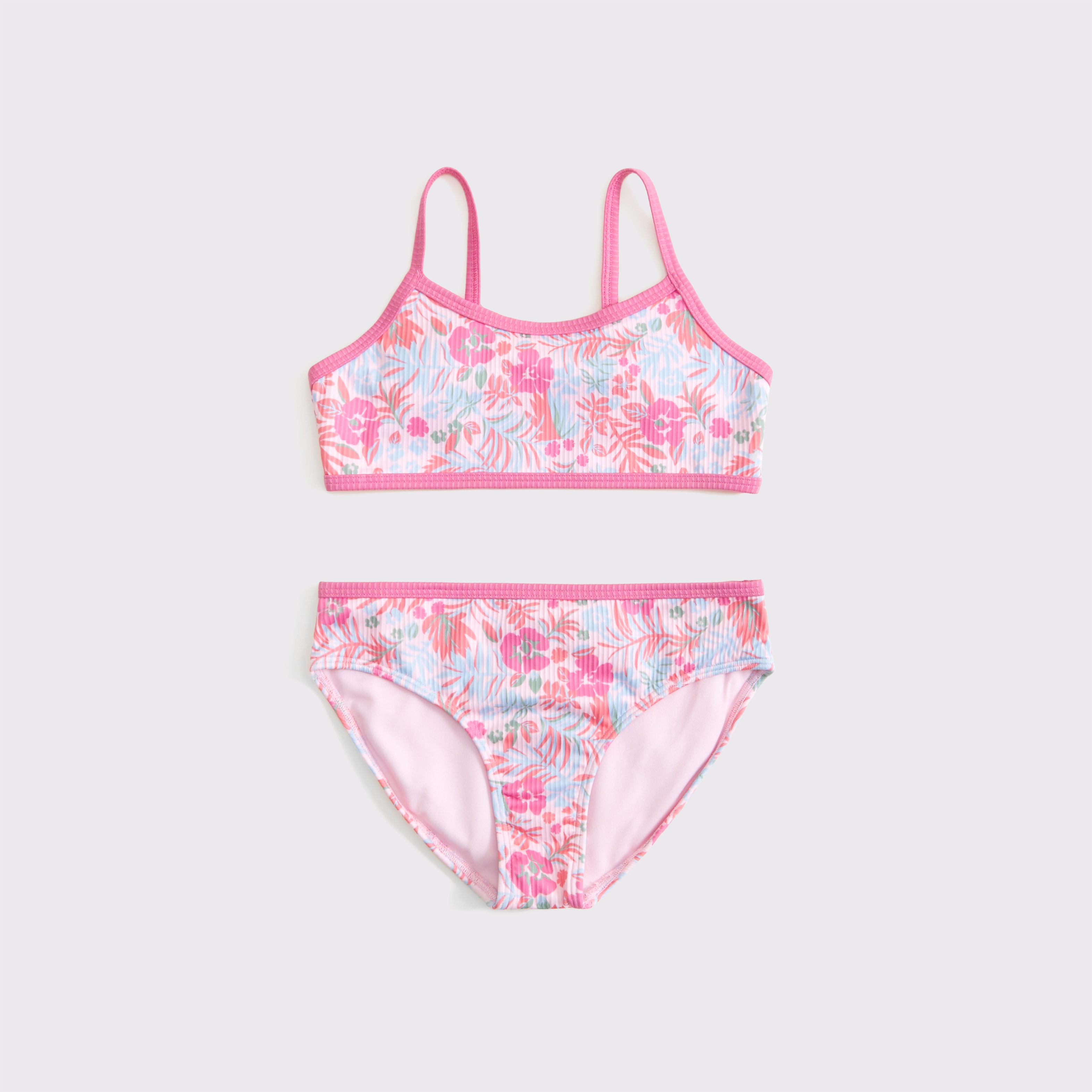 Abercrombie & Fitch Kids' Two-piece Contrast Swimsuit In Pink