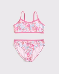 two-piece contrast swimsuit