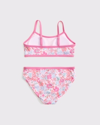 two-piece contrast swimsuit
