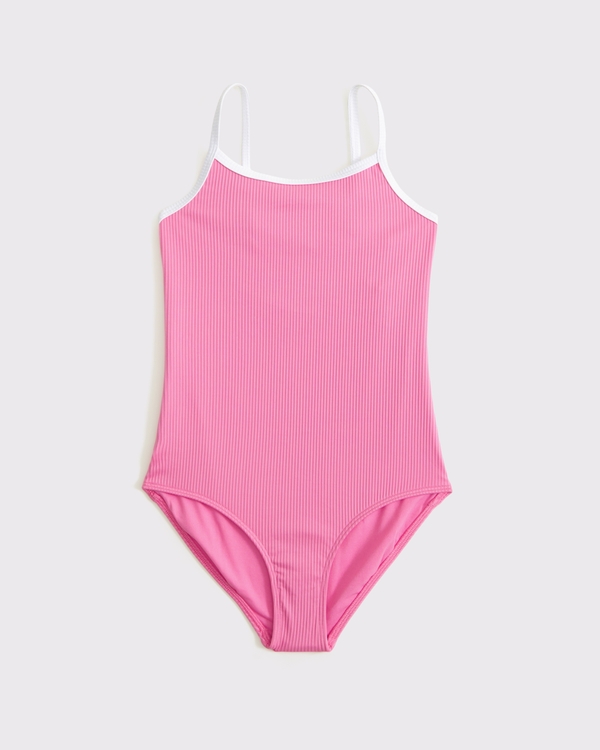 one-piece swimsuit, Pink view 1