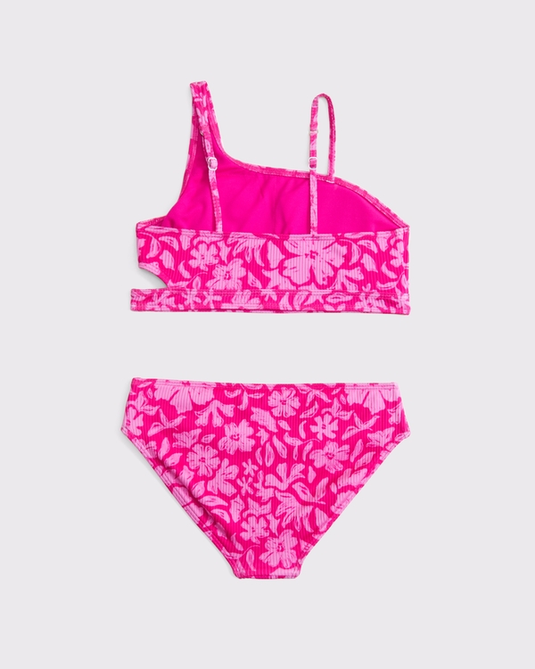 asymmetrical cutout two-piece swimsuit, Pink Floral view 2