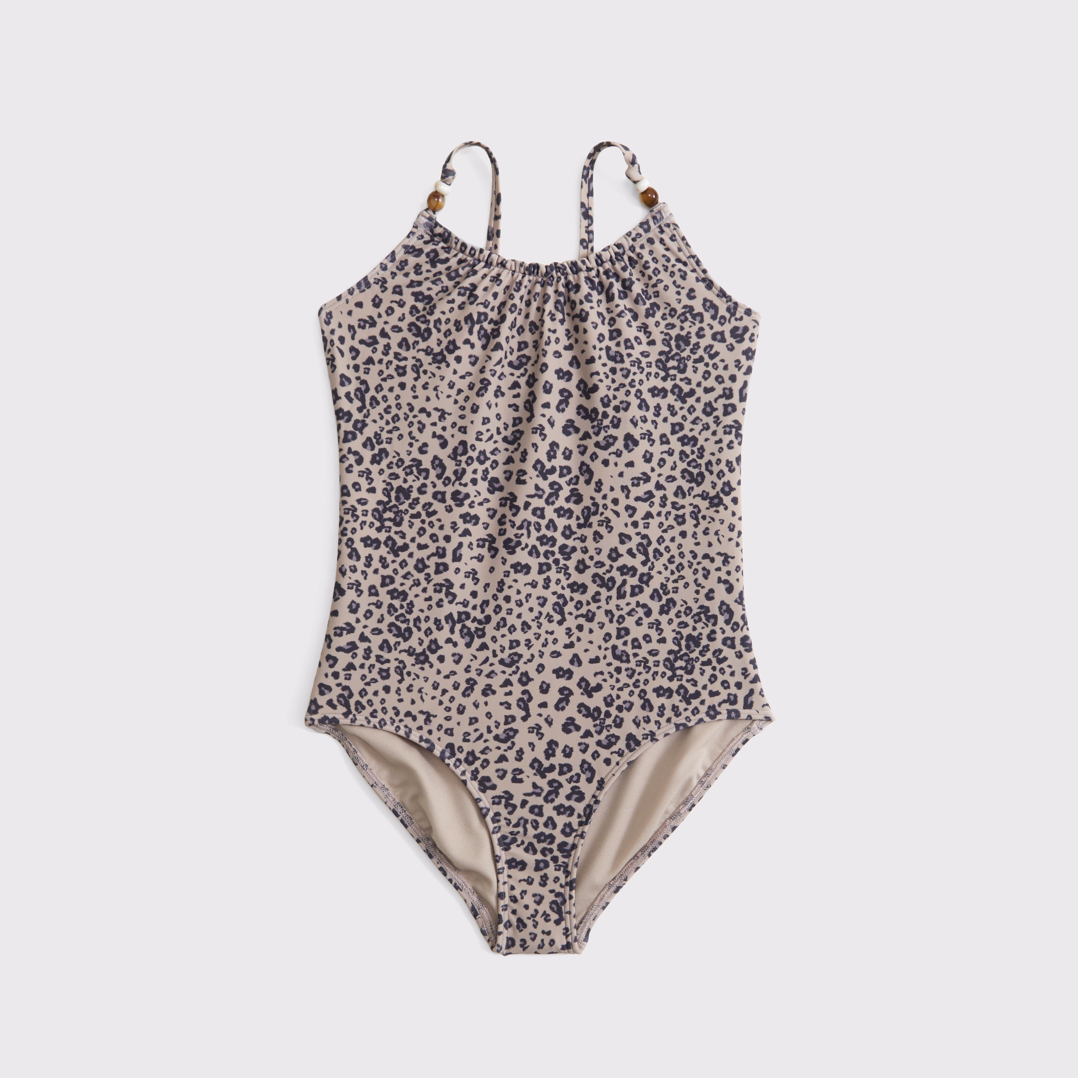 Abercrombie & Fitch Kids' Beaded Scoopneck One-piece Swimsuit In Animal Print