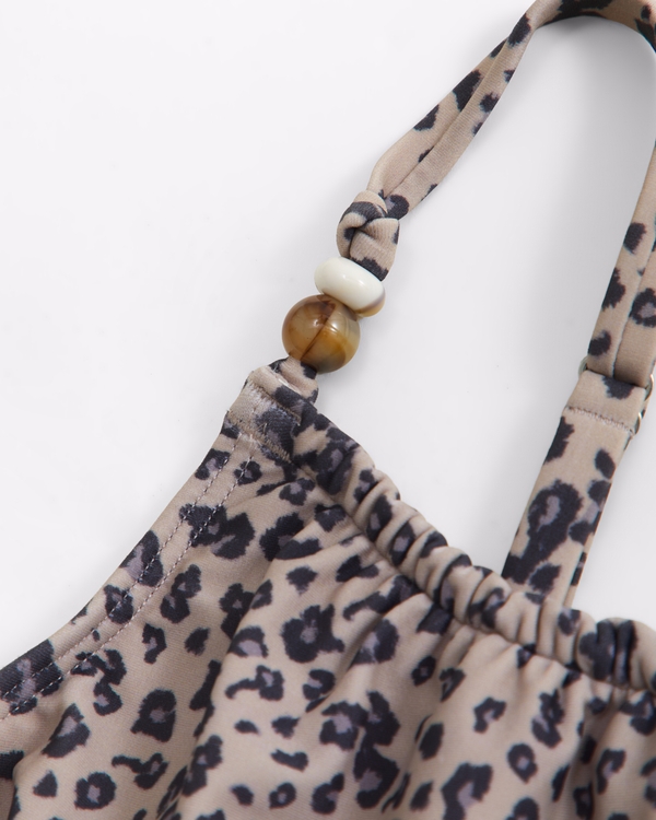 beaded scoopneck one-piece swimsuit, Cheetah Print view 2