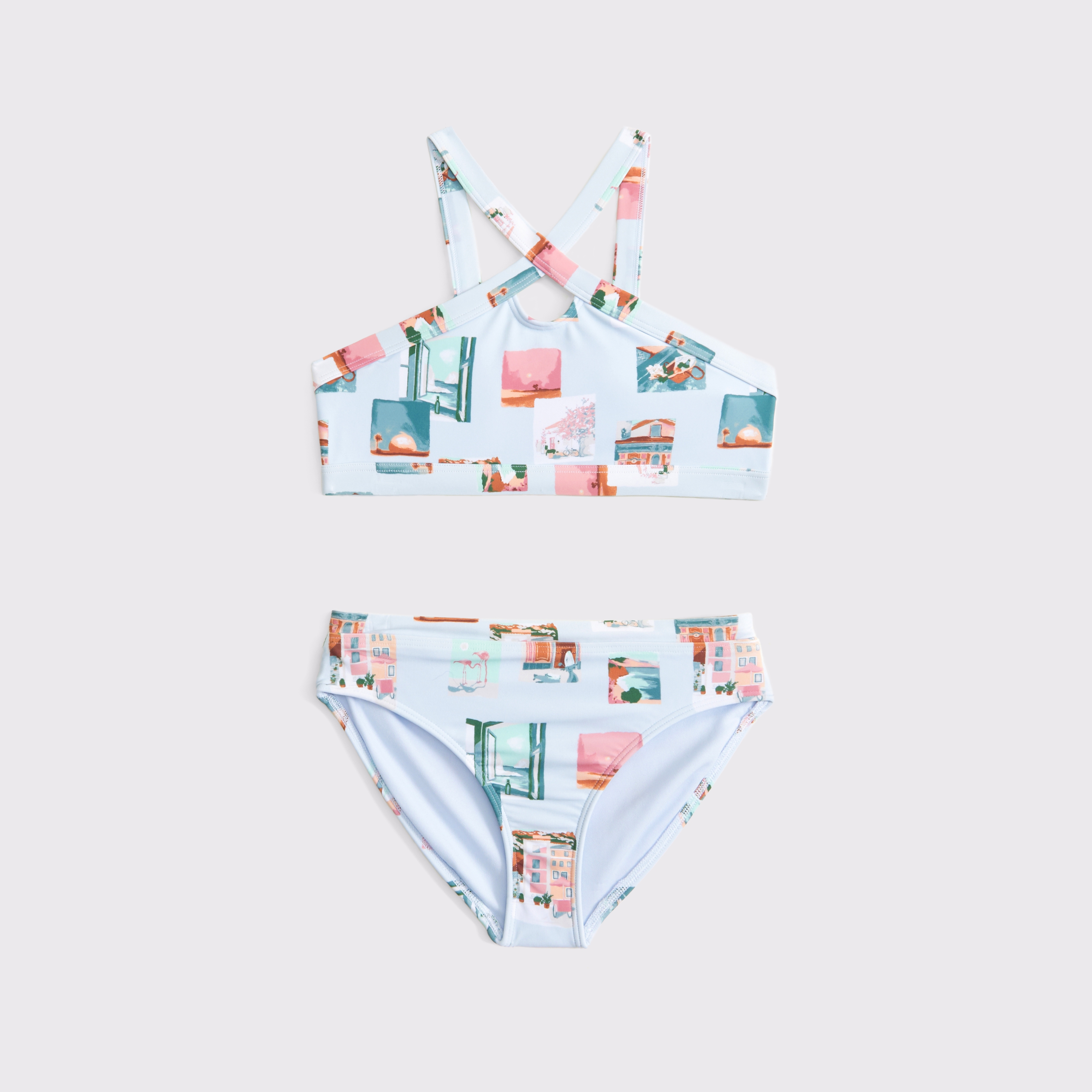 Abercrombie & Fitch Kids' High-neck Keyhole Two-piece Swimsuit