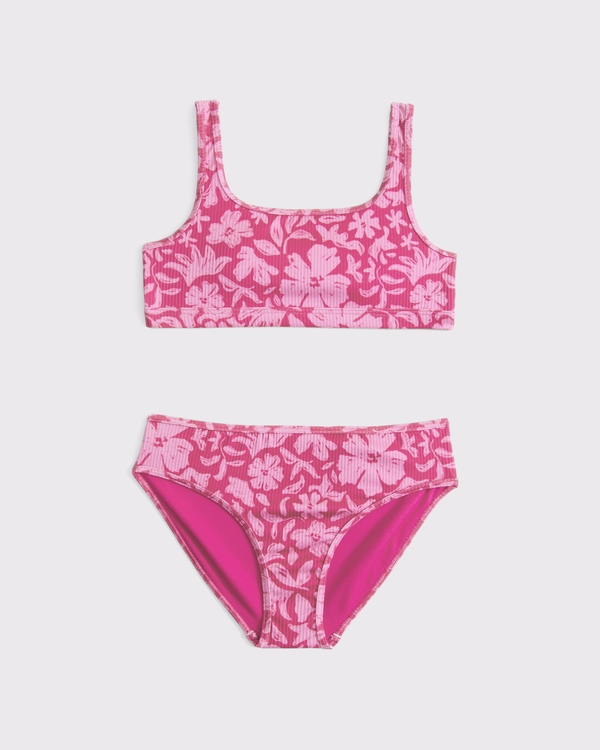 scoopneck two-piece swimsuit, Pink Pattern view 1
