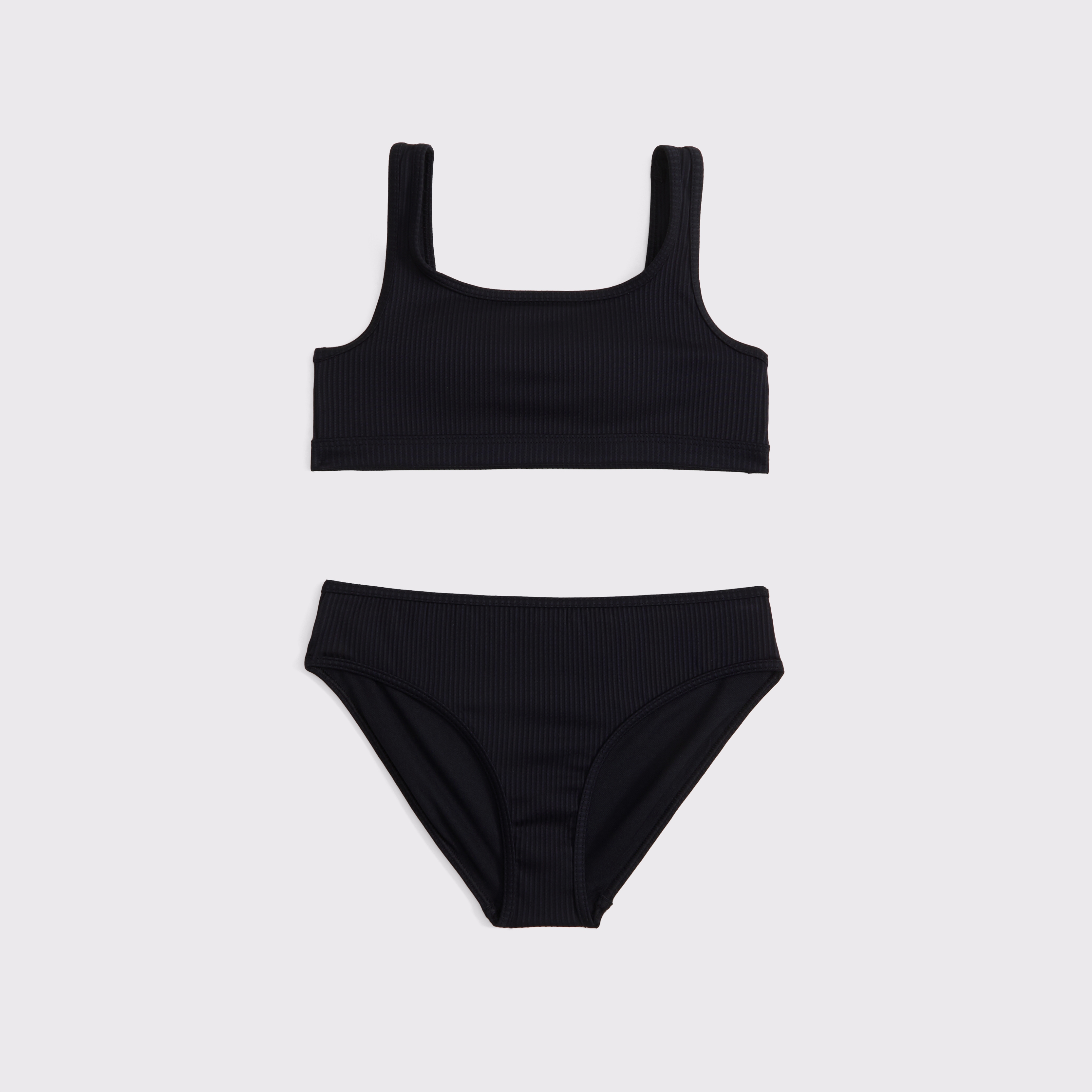 Abercrombie & Fitch Kids' Scoopneck High Waist Two-piece Swimsuit In Black
