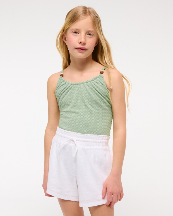 beaded scoopneck one-piece swimsuit, Green view 1