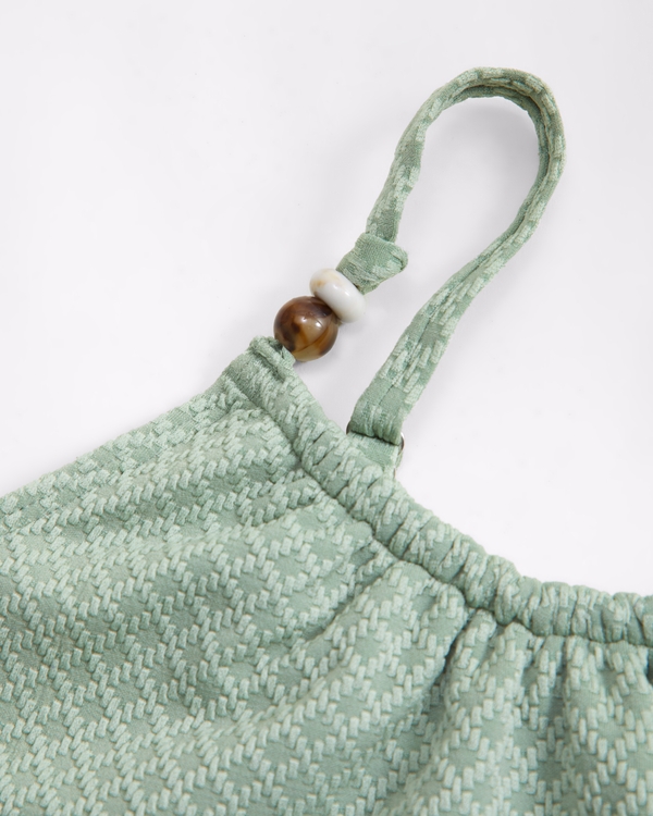 beaded scoopneck one-piece swimsuit, Green view 2