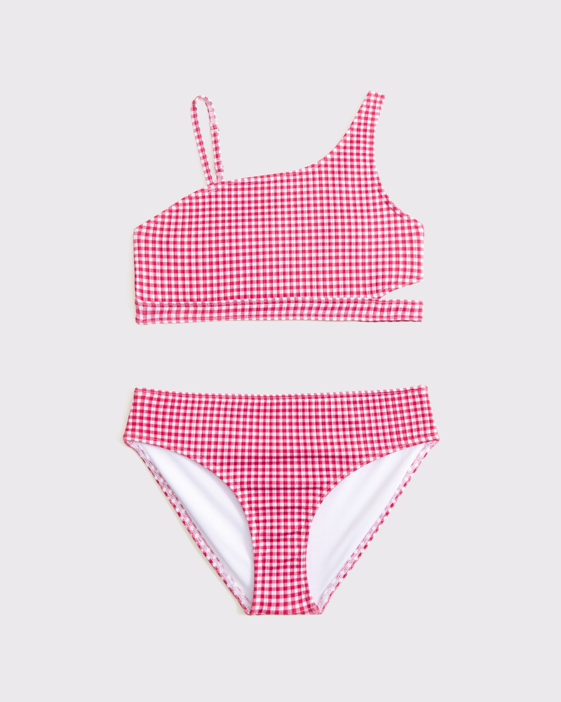 asymmetrical cutout two-piece swimsuit