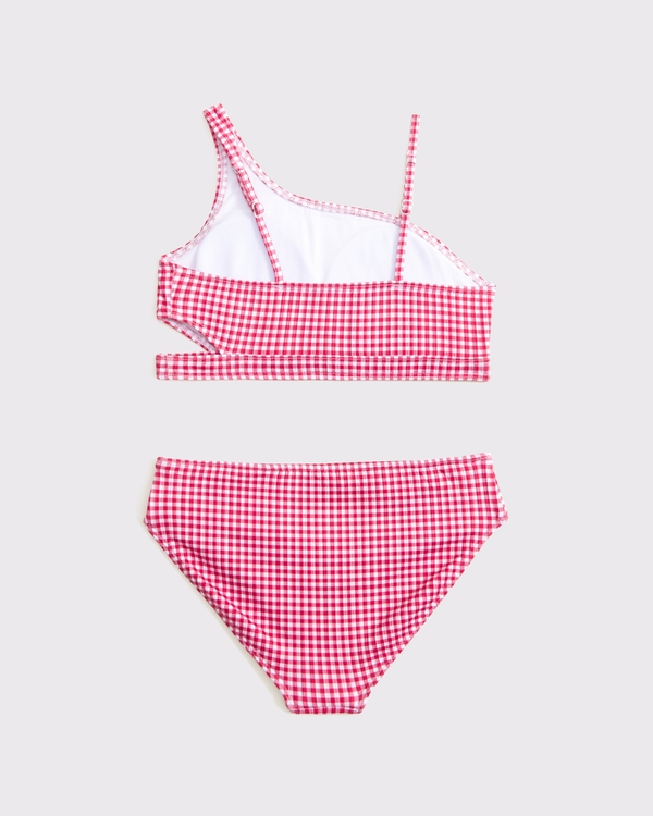 asymmetrical cutout two-piece swimsuit, Red Gingham view 2