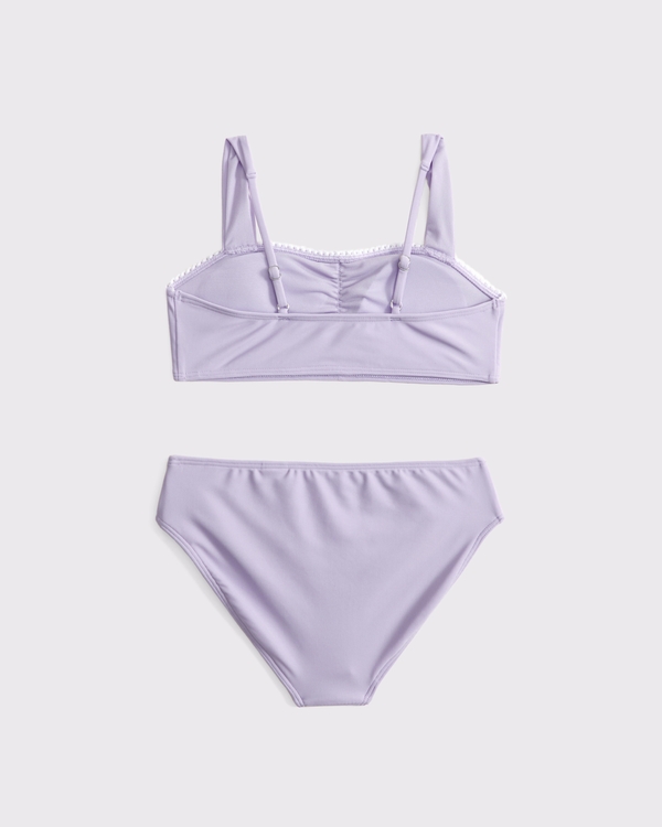 sweetheart cinched two-piece swimsuit, Light Purple view 2