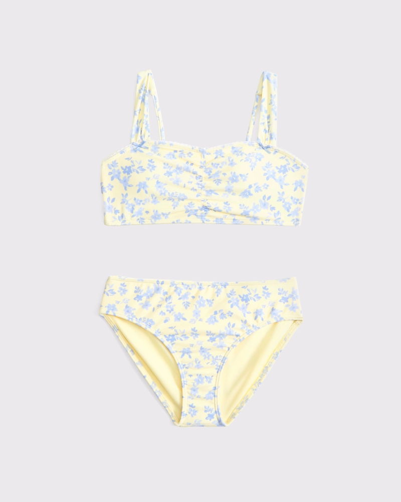 sweetheart cinched two-piece swimsuit