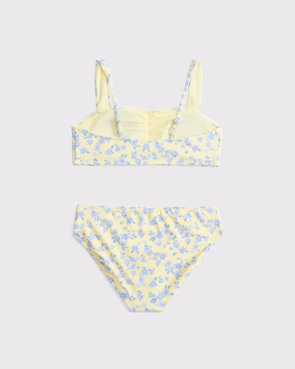 sweetheart cinched two-piece swimsuit, Yellow Floral view 2