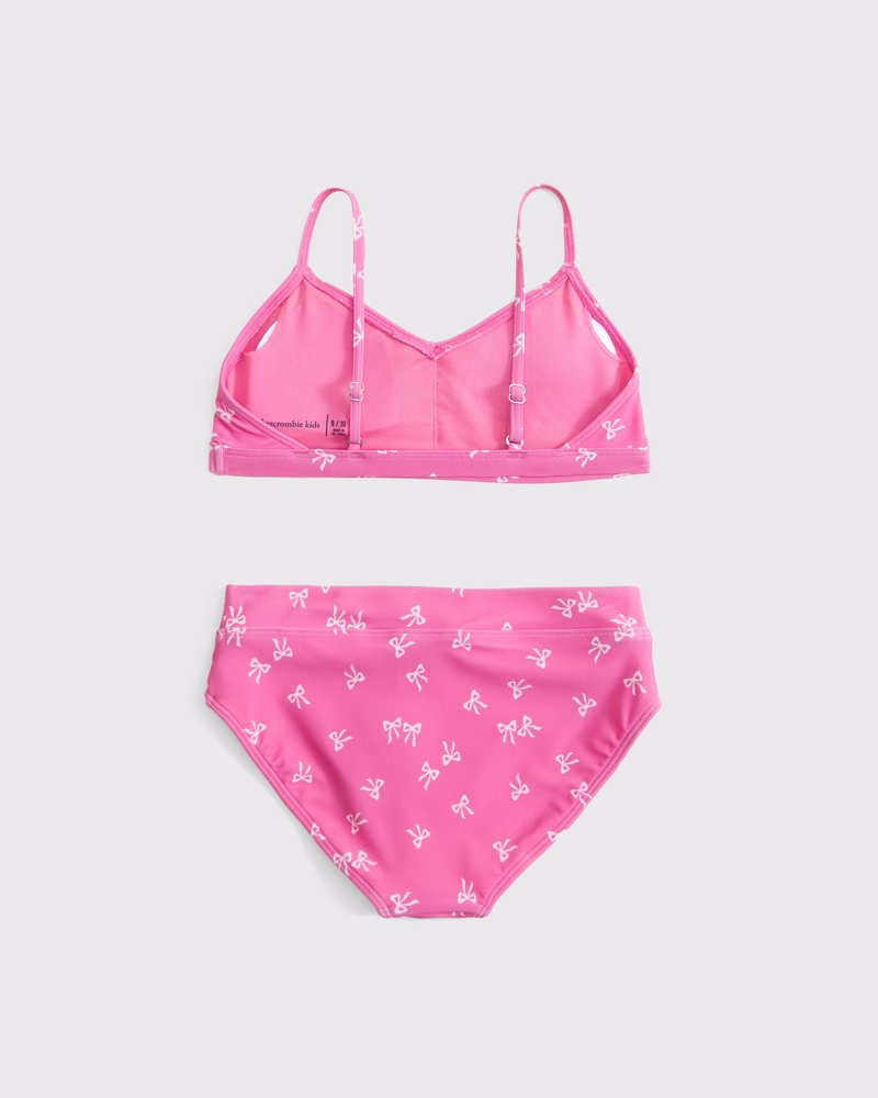 cinched triangle two-piece swimsuit