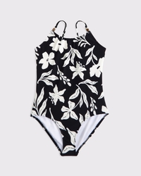 beaded scoopneck one-piece swimsuit