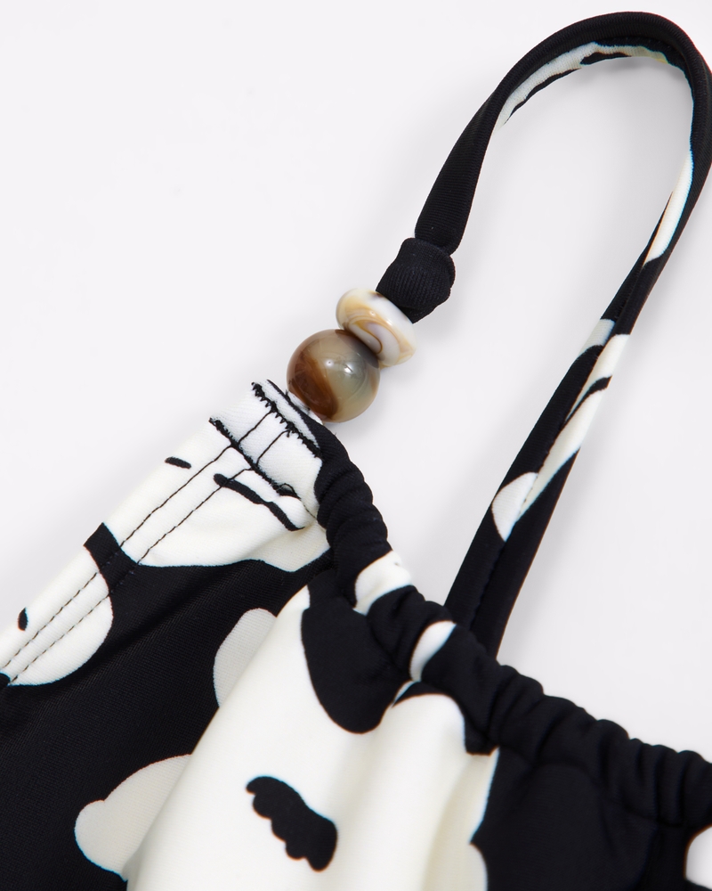 beaded scoopneck one-piece swimsuit