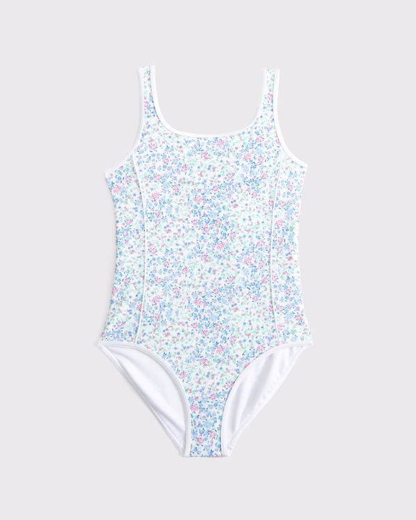 ypb one-piece swimsuit, White Floral view 1