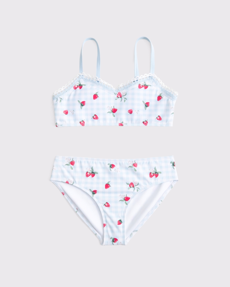 Girls Mixed Fabric Triangle Two-Piece Swimsuit | Abercrombie