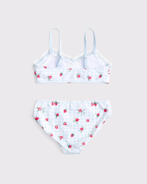 Maillot de bain deux pièces triangle en tissu mélangé, Motif De Fraise view 2