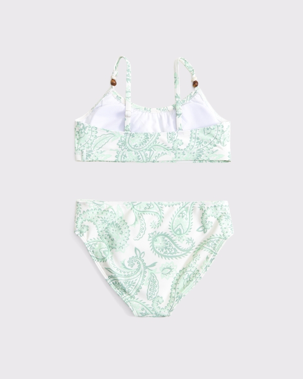 beaded scoopneck two-piece swimsuit, Green Paisley view 2