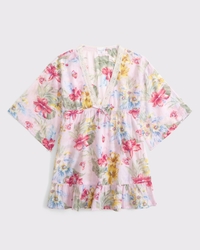 short-sleeve kaftan coverup