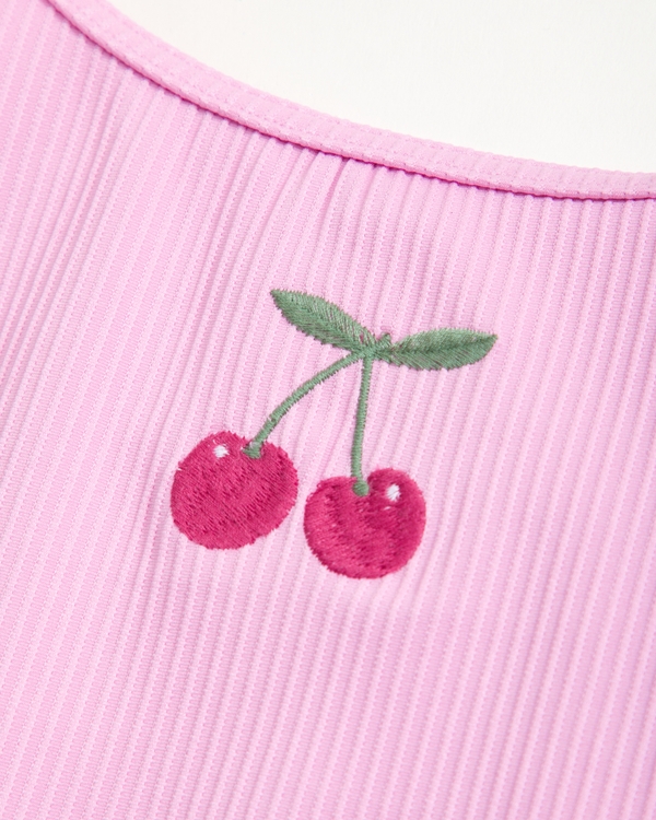 scoopneck one-piece swimsuit, Pink view 2