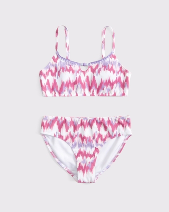 beaded cutout scoopneck two-piece swimsuit