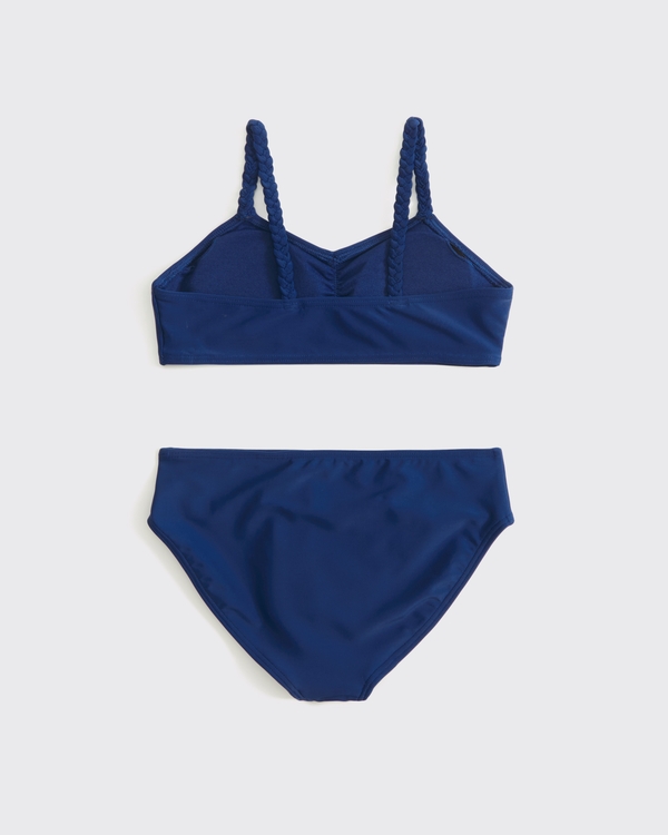 braided triangle cinched two-piece swimsuit, Dark Navy view 2