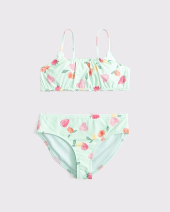 lettuce edge scoopneck two-piece swimsuit