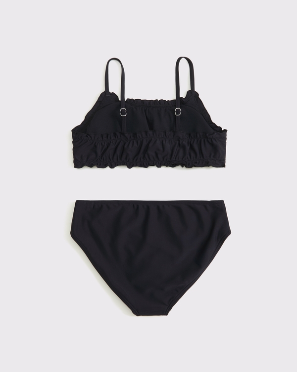 lettuce edge scoopneck two-piece swimsuit, Black view 2