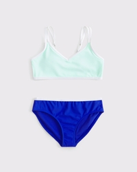 traje de baño de dos piezas de triángulo con tirantes dobles