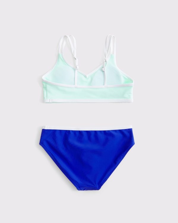 double-strap triangle two-piece swimsuit, Blue view 2